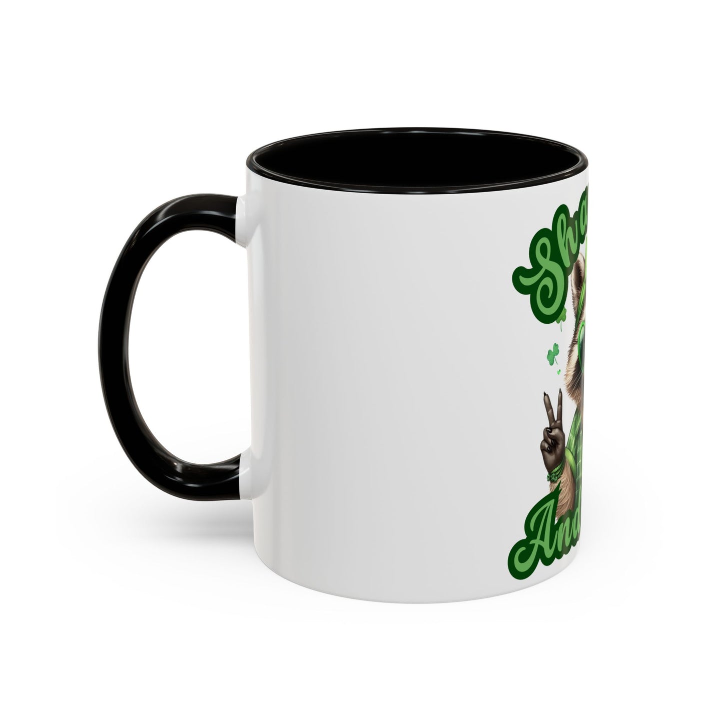 Shamrock and Roll Raccoon Coffee St. Patrick's Day Mug
