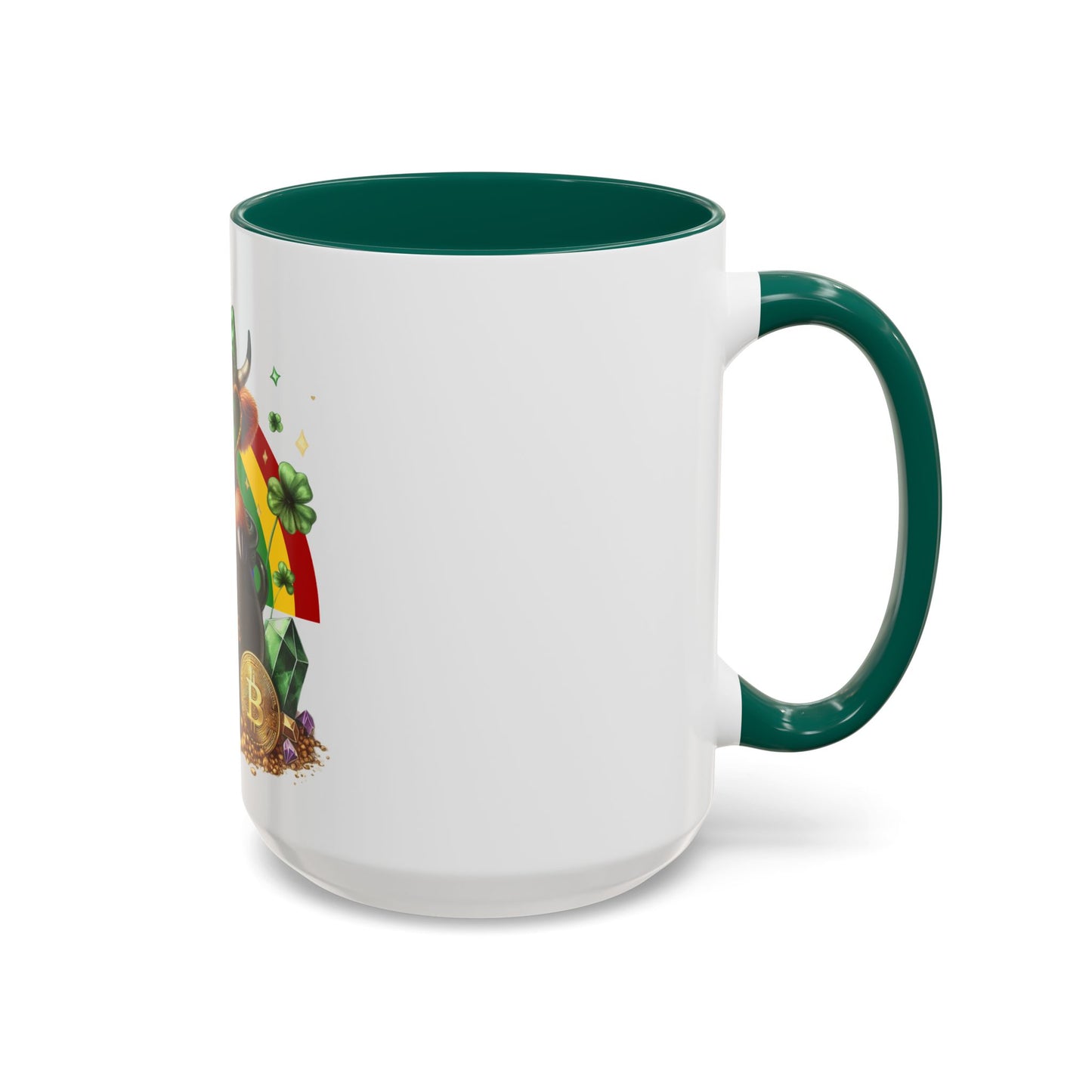 Colorful Rainbow Highland Mug I Am the Treasure Lucky Charm Cow St Patrick's Gift Holiday Celebration