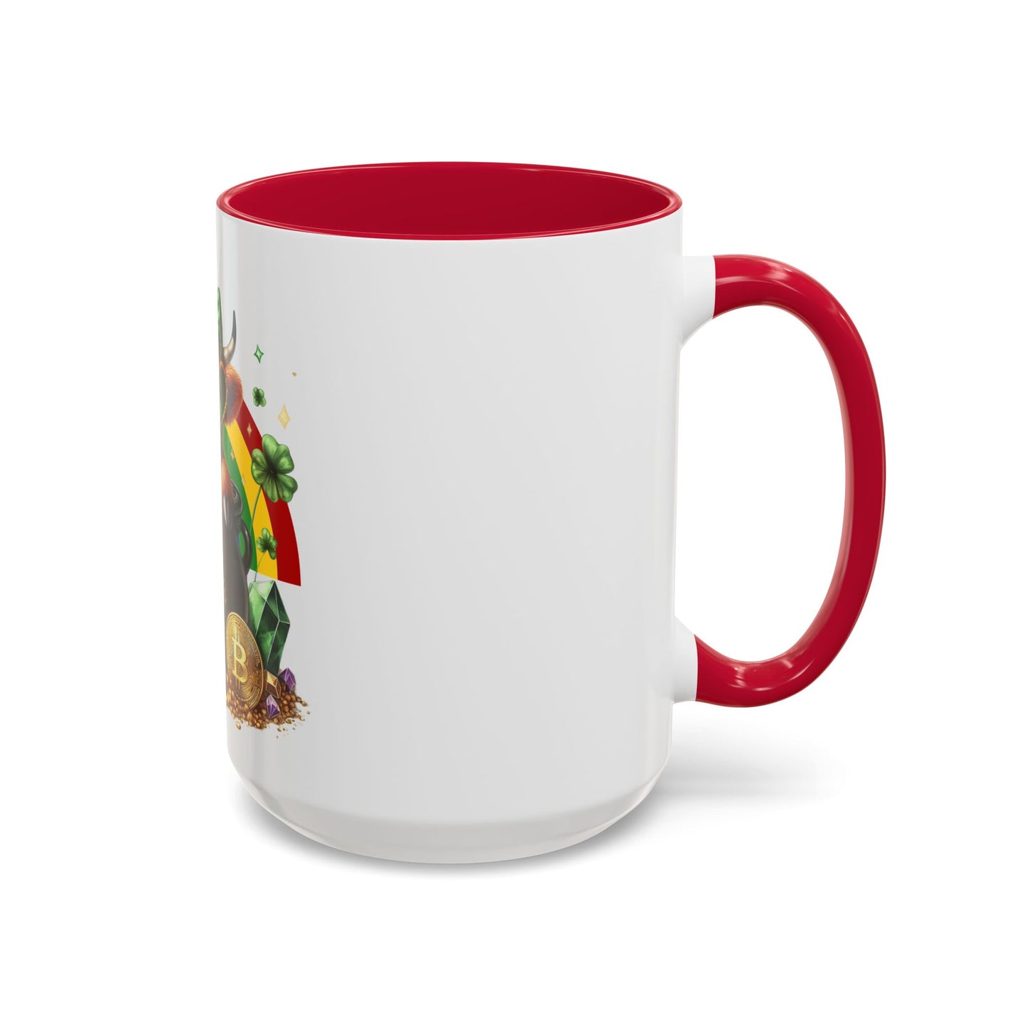 Colorful Rainbow Highland Mug I Am the Treasure Lucky Charm Cow St Patrick's Gift Holiday Celebration