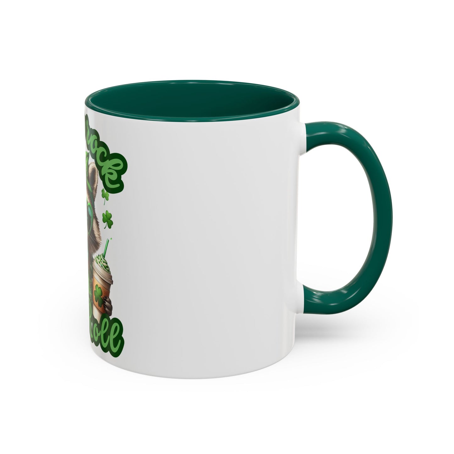 Shamrock and Roll Raccoon Coffee St. Patrick's Day Mug