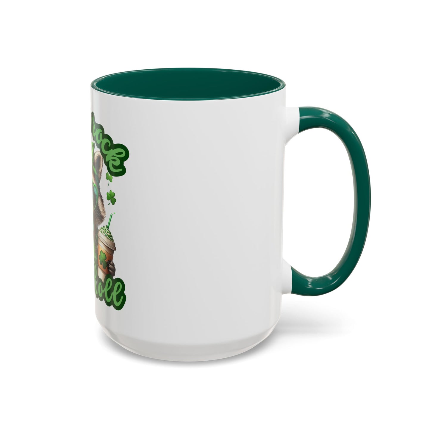 Shamrock and Roll Raccoon Coffee St. Patrick's Day Mug