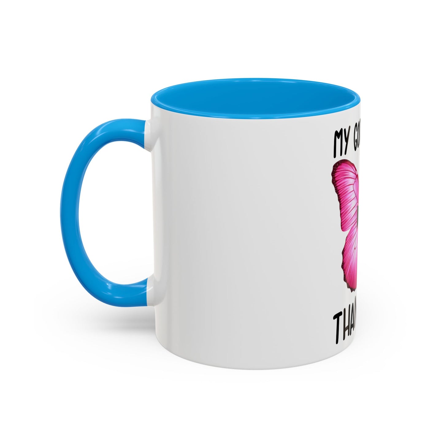 Colorful My God is bigger than Cancer Butterfly Breast Cancer Mug