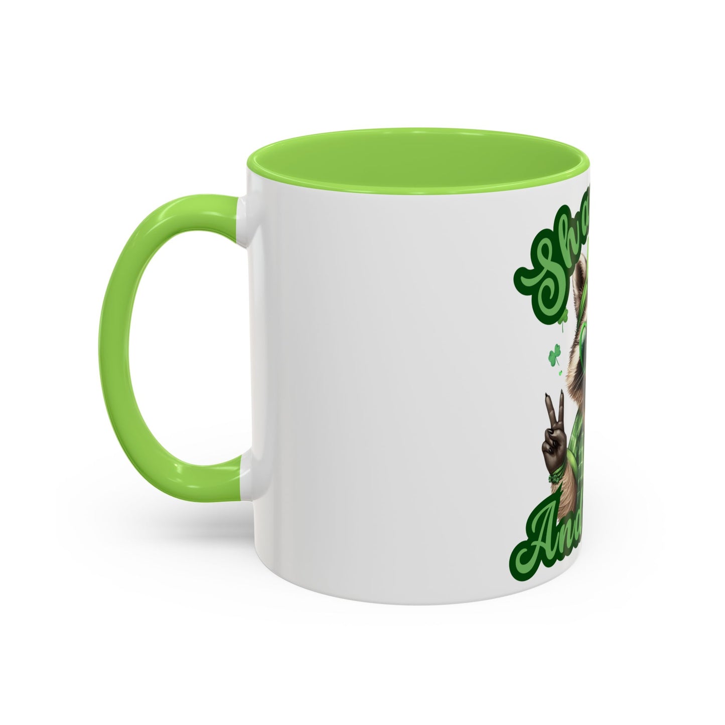 Shamrock and Roll Raccoon Coffee St. Patrick's Day Mug