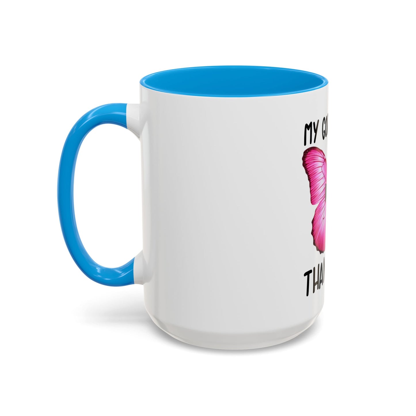 Colorful My God is bigger than Cancer Butterfly Breast Cancer Mug