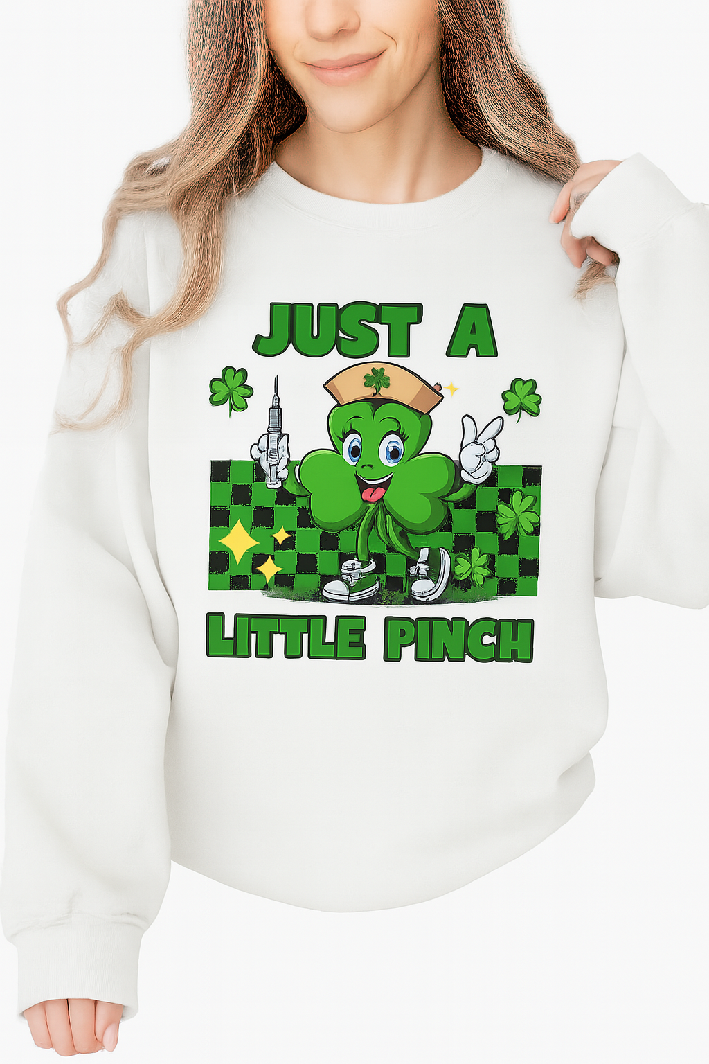 St. Patrick's Day Just A Little Pinch Unisex Crewneck Pullover Sweatshirt