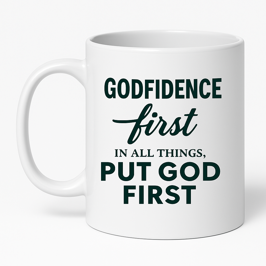Godfidence Faith-Inspired in all things Put God First Mug