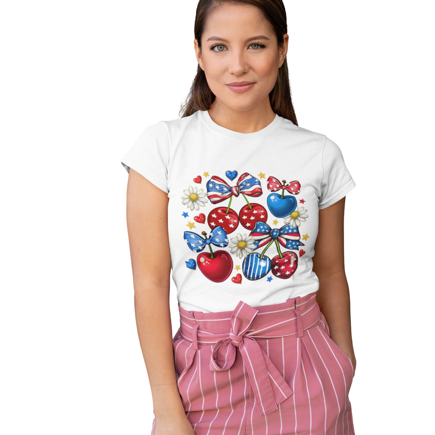 Patriotic-Cherry 4th Of July T-Shirt
