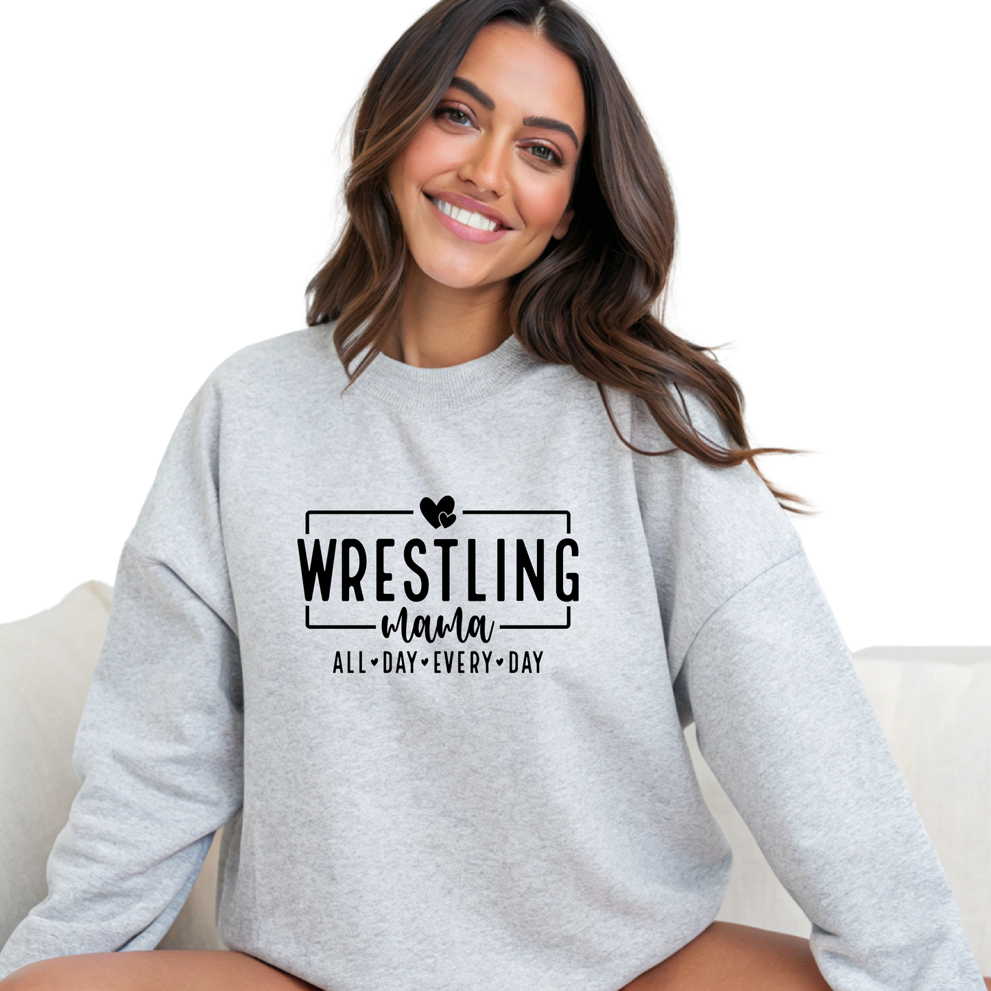 Wrestling Mama Crewneck Pullover Sweatshirt
