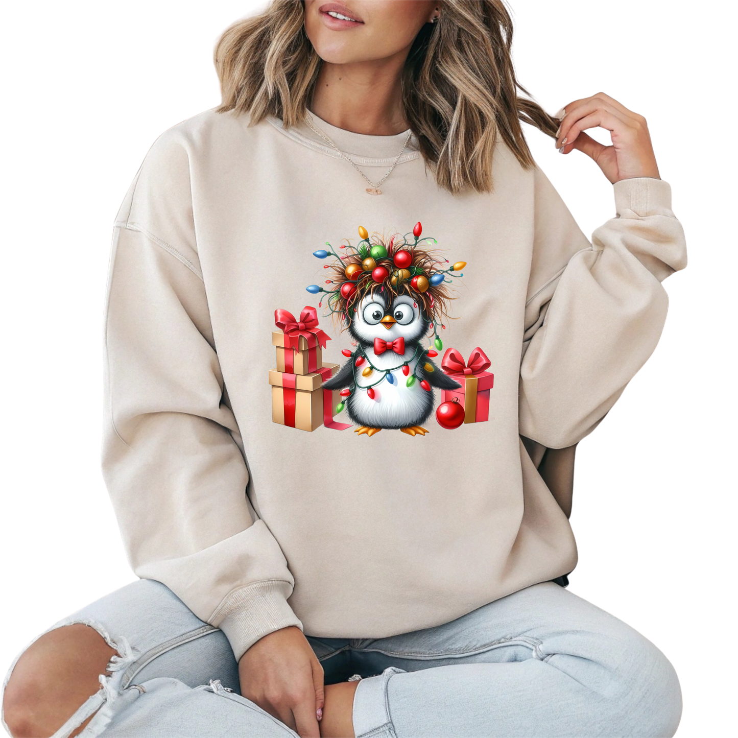Tinsel Tux Penguin Christmas Sweatshirt