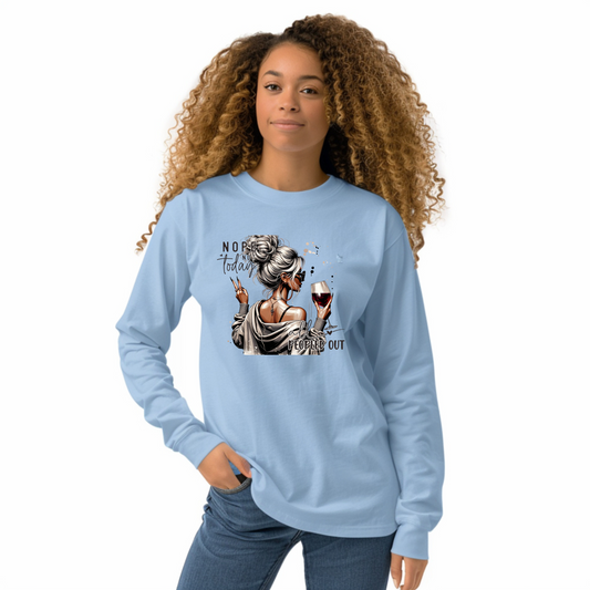 All Peopled Out Nope, Not Today Vibes Crewneck Pullover Sweatshirt