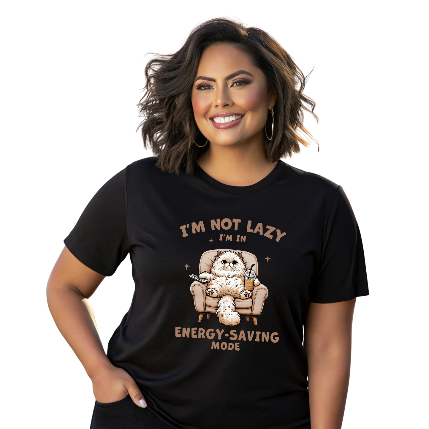I’m Not Lazy Energy Saving Mode Cat Shirt Funny Lazy Cat T-Shirt