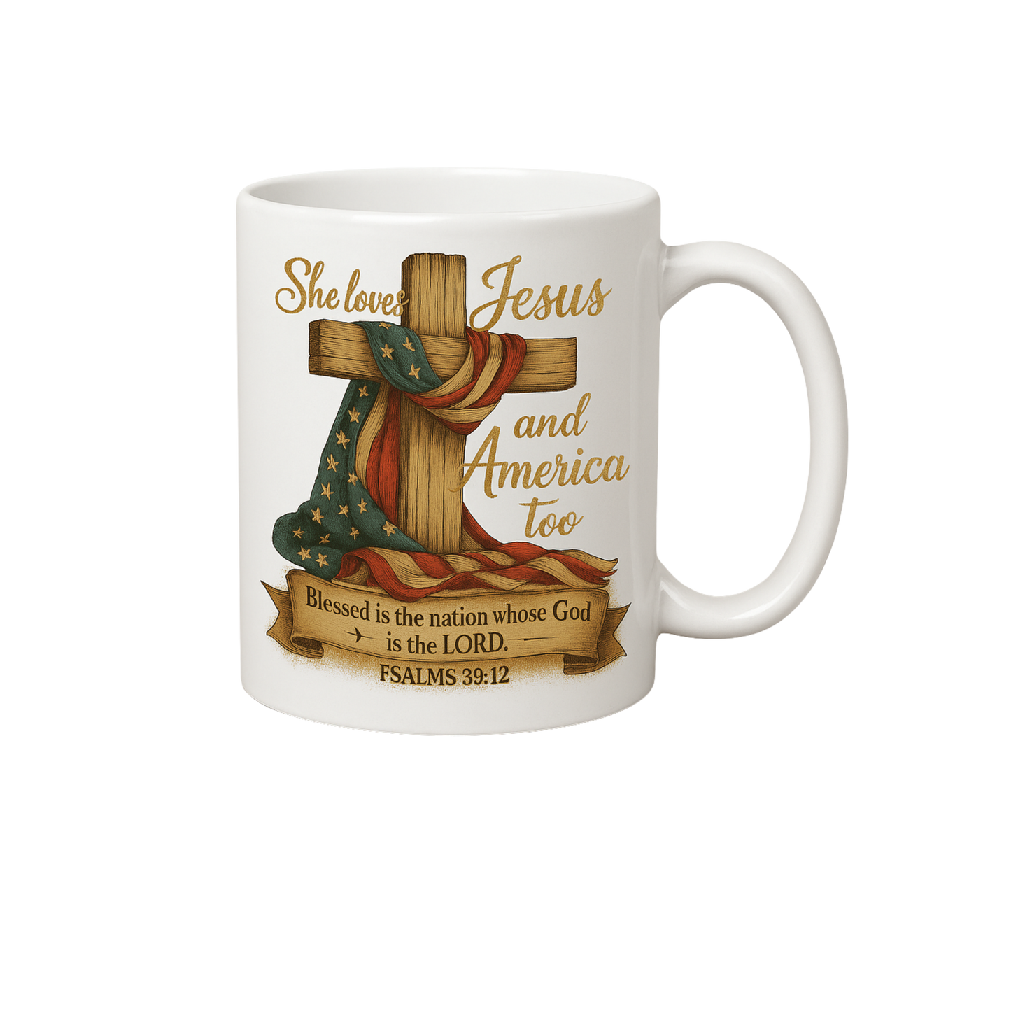 Faith-Inspired Mug for Lovers of Jesus and America