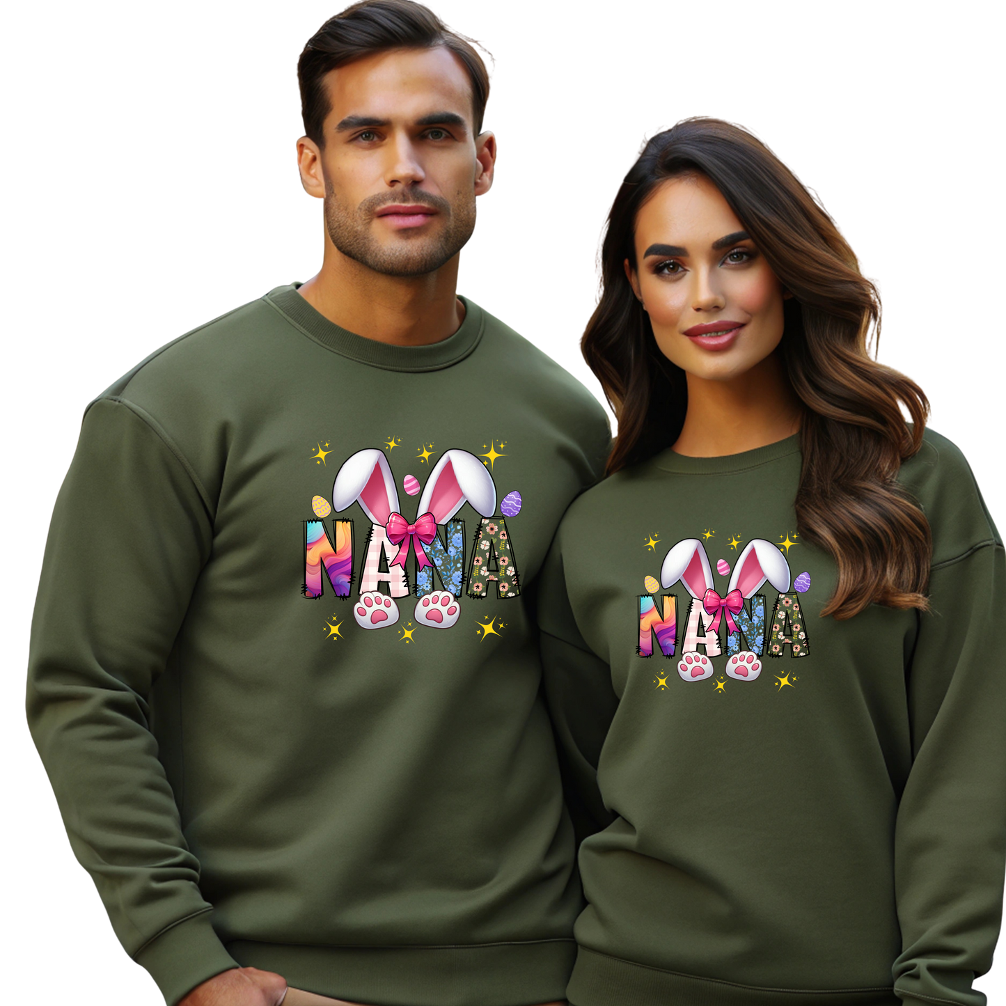 Mama Bunny Ears Easter Unisex Crewneck Pullover Sweatshirt