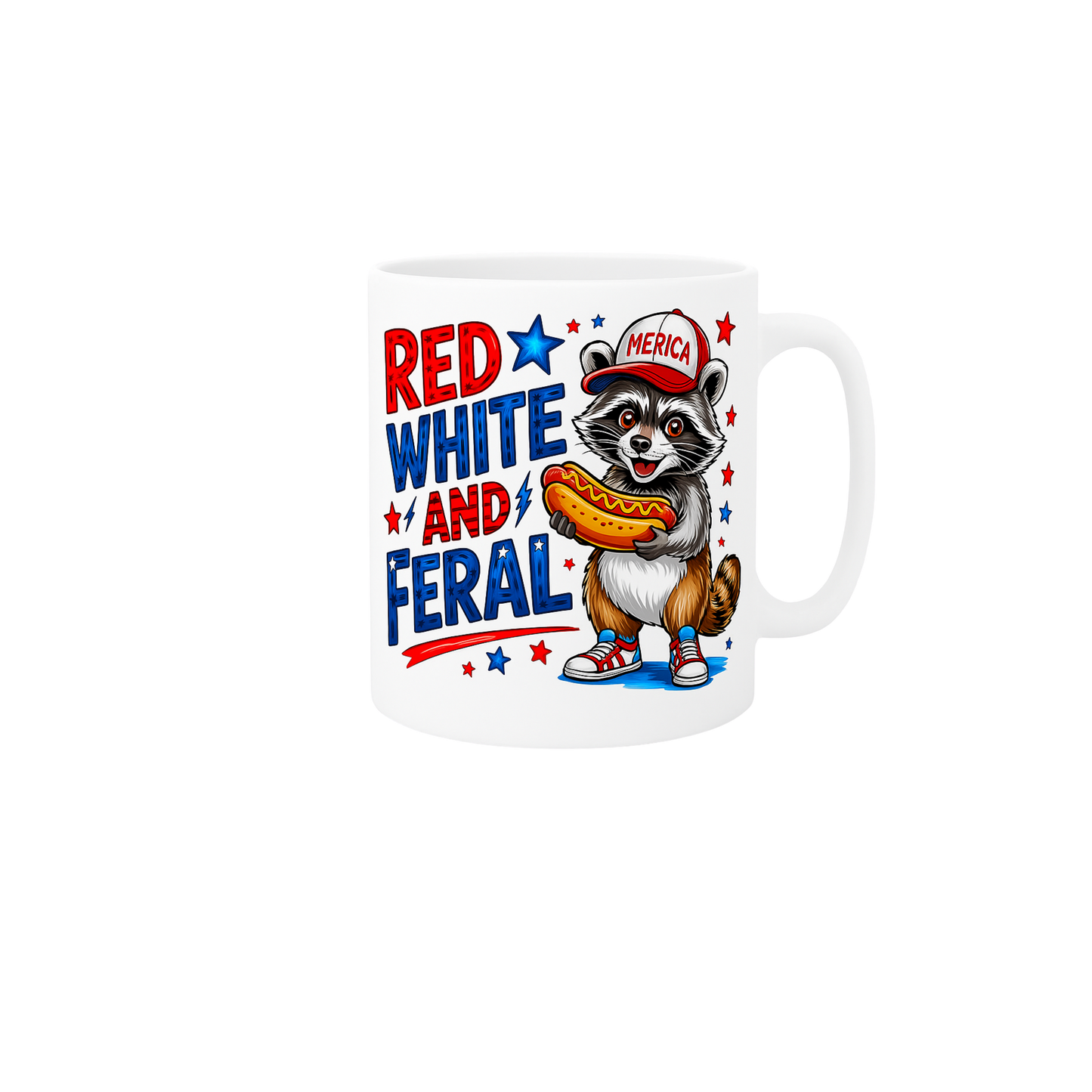 4Th of July Feral Raccoon Mug