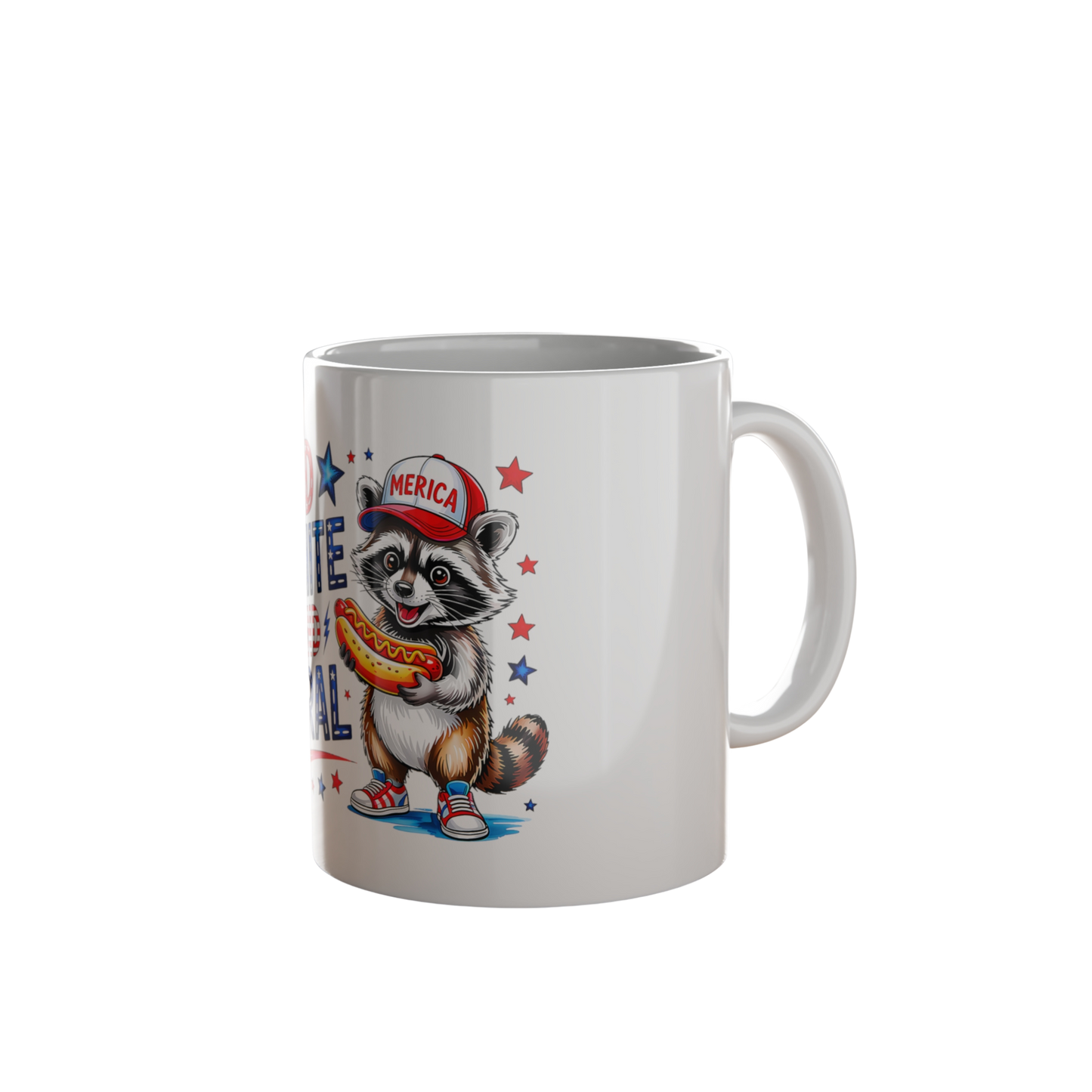 4Th of July Feral Raccoon Mug