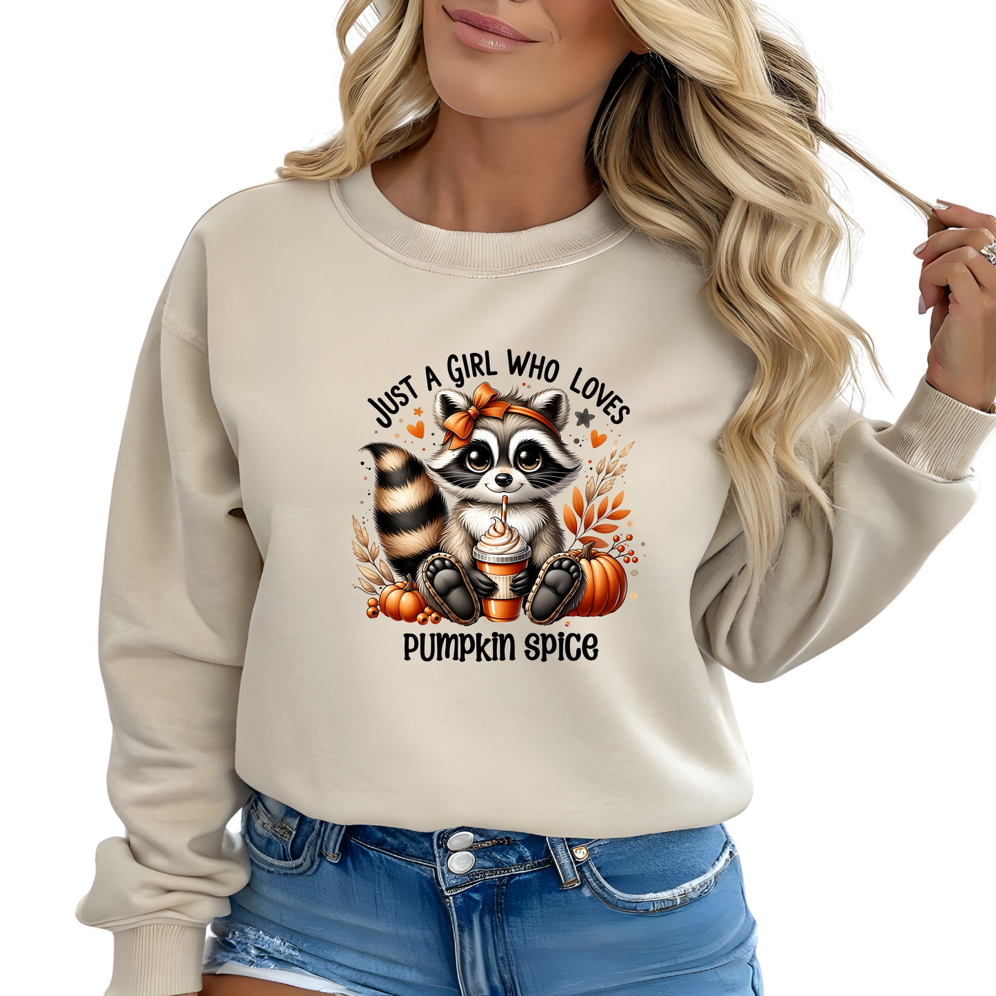 Just a Girl Who Loves Pumpkin Spice Crewneck Pullover Sweatshirt