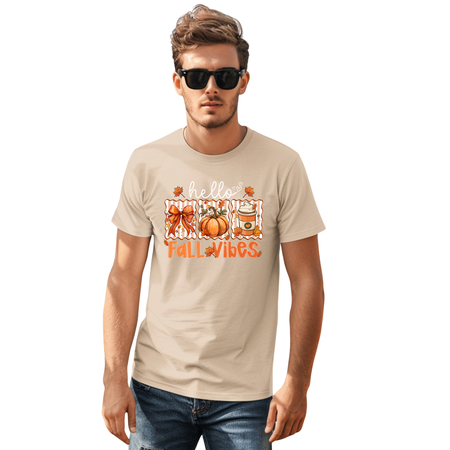 Hello Fall Vibes Autumn Graphic Unisex T-Shirt