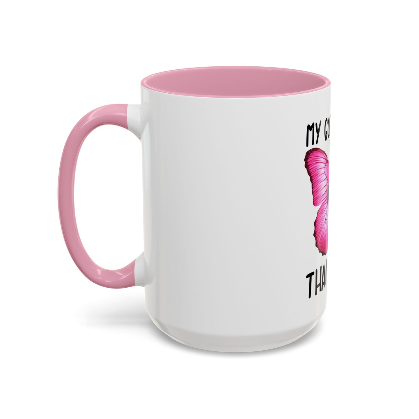 Colorful My God is bigger than Cancer Butterfly Breast Cancer Mug