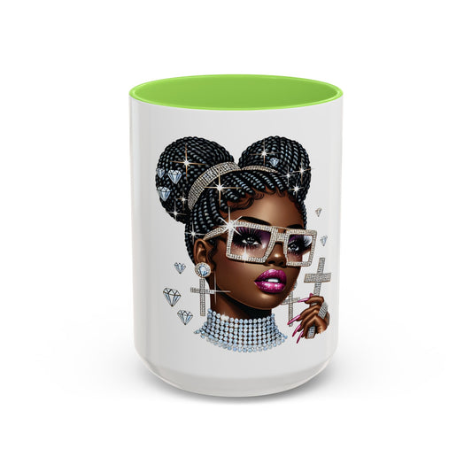 Colorful Black History Woman Rhinestones Mug
