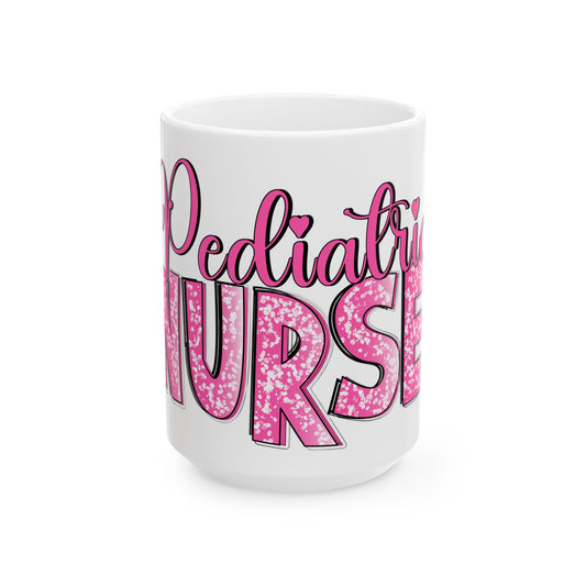 Sparkly Pediatric Nurse Leopard Mug