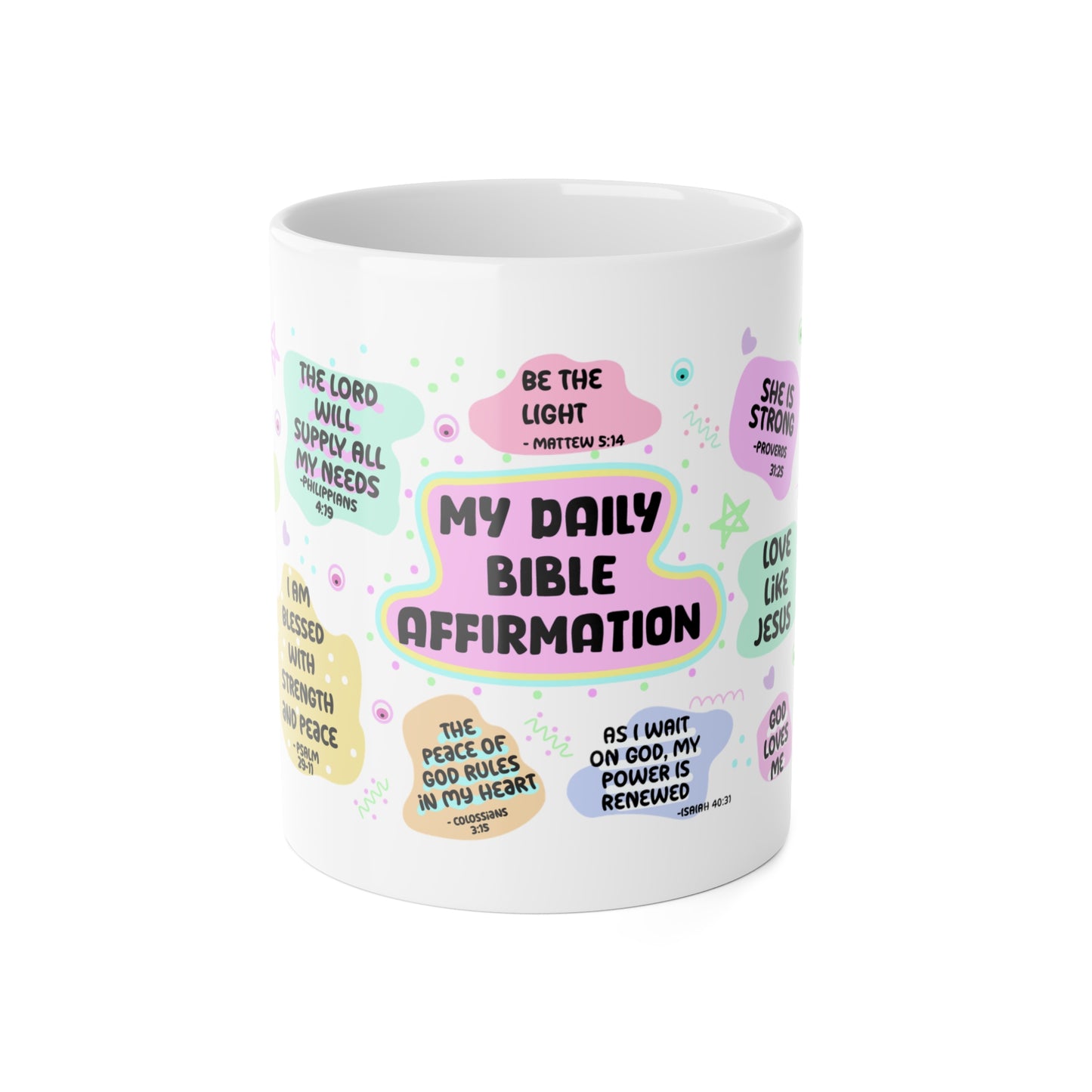 Inspirational Bible Affirmation Positive Quotes  Motivational Gift for Christian Friends, Daily Inspiration, Faith Mug