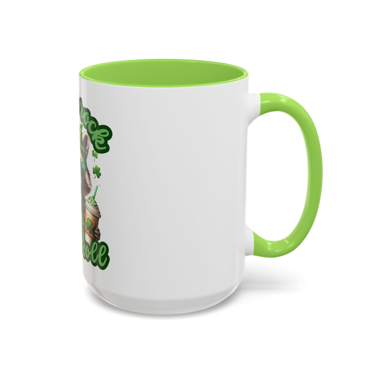Shamrock and Roll Raccoon Coffee St. Patrick's Day Mug