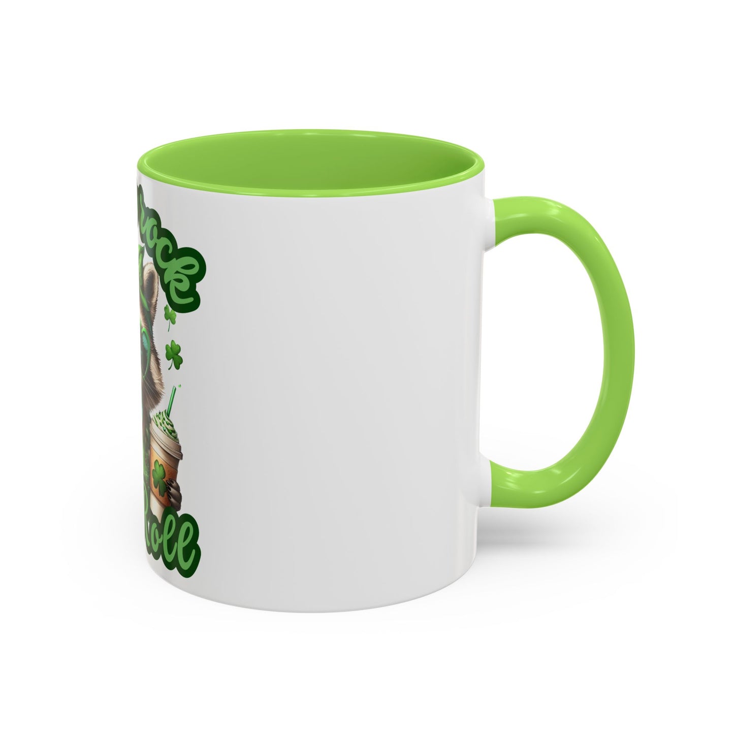 Shamrock and Roll Raccoon Coffee St. Patrick's Day Mug