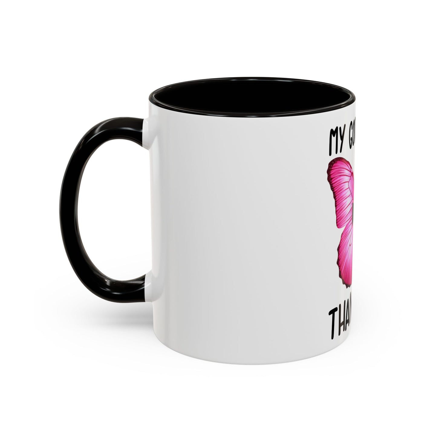 Colorful My God is bigger than Cancer Butterfly Breast Cancer Mug