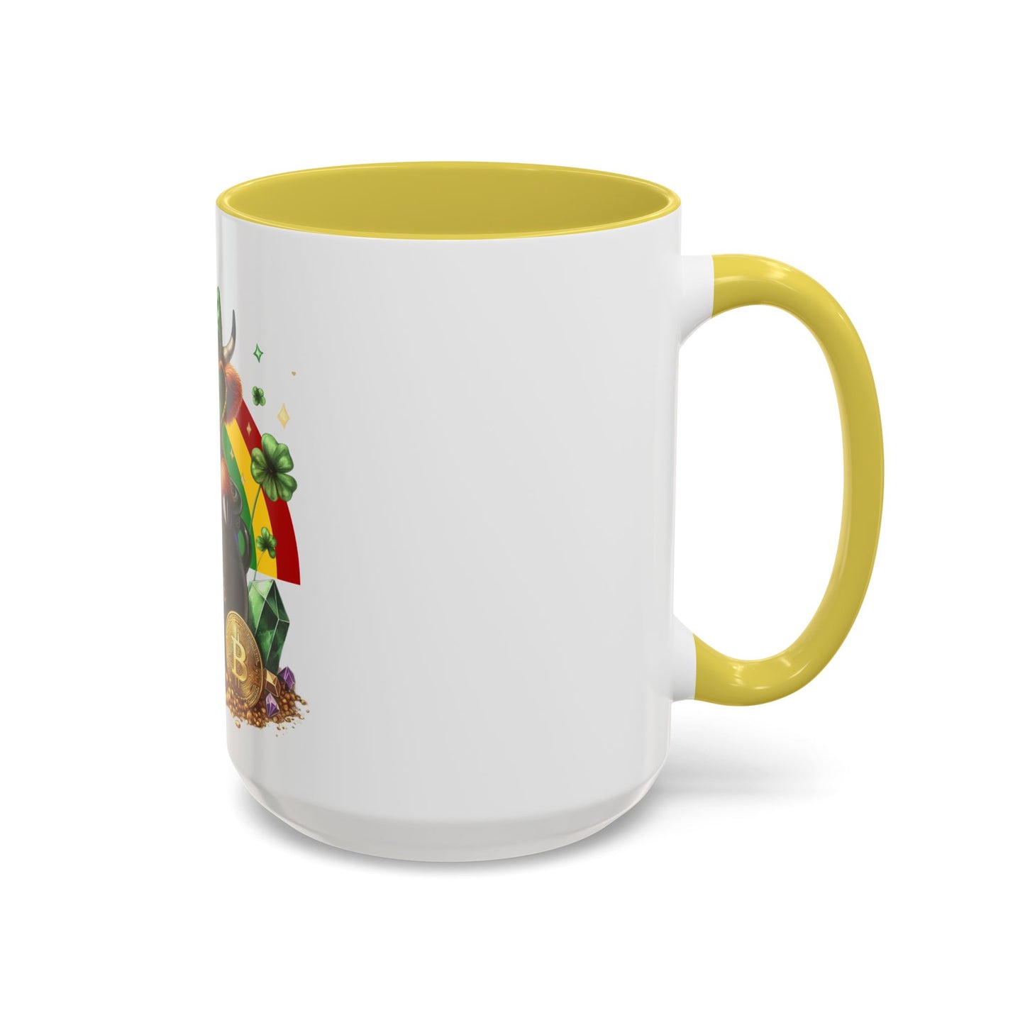 Colorful Rainbow Highland Mug I Am the Treasure Lucky Charm Cow St Patrick's Gift Holiday Celebration