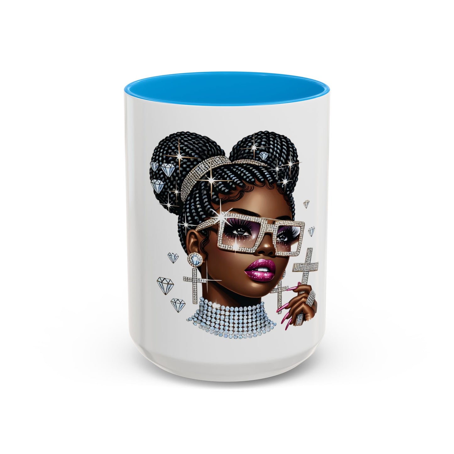 Colorful Black History Woman Rhinestones Mug