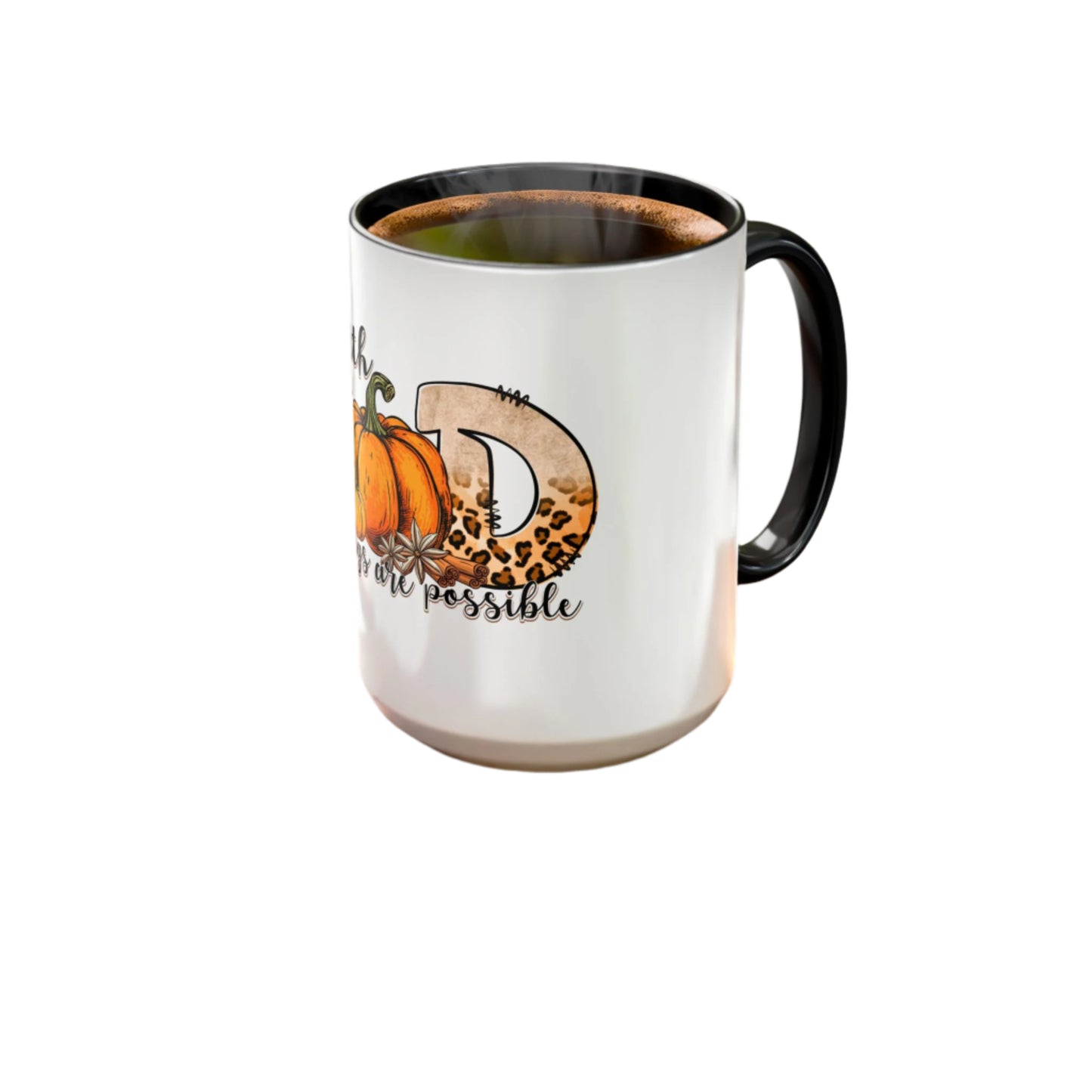 With God all Things are Possible Colorful Pumpkin Mug Inspirational