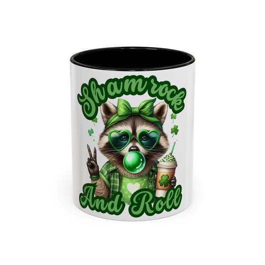 Shamrock and Roll Raccoon Coffee St. Patrick's Day Mug