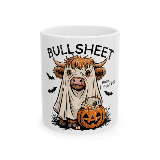 Bull Sheet Funny Halloween Ghost Cow Mug