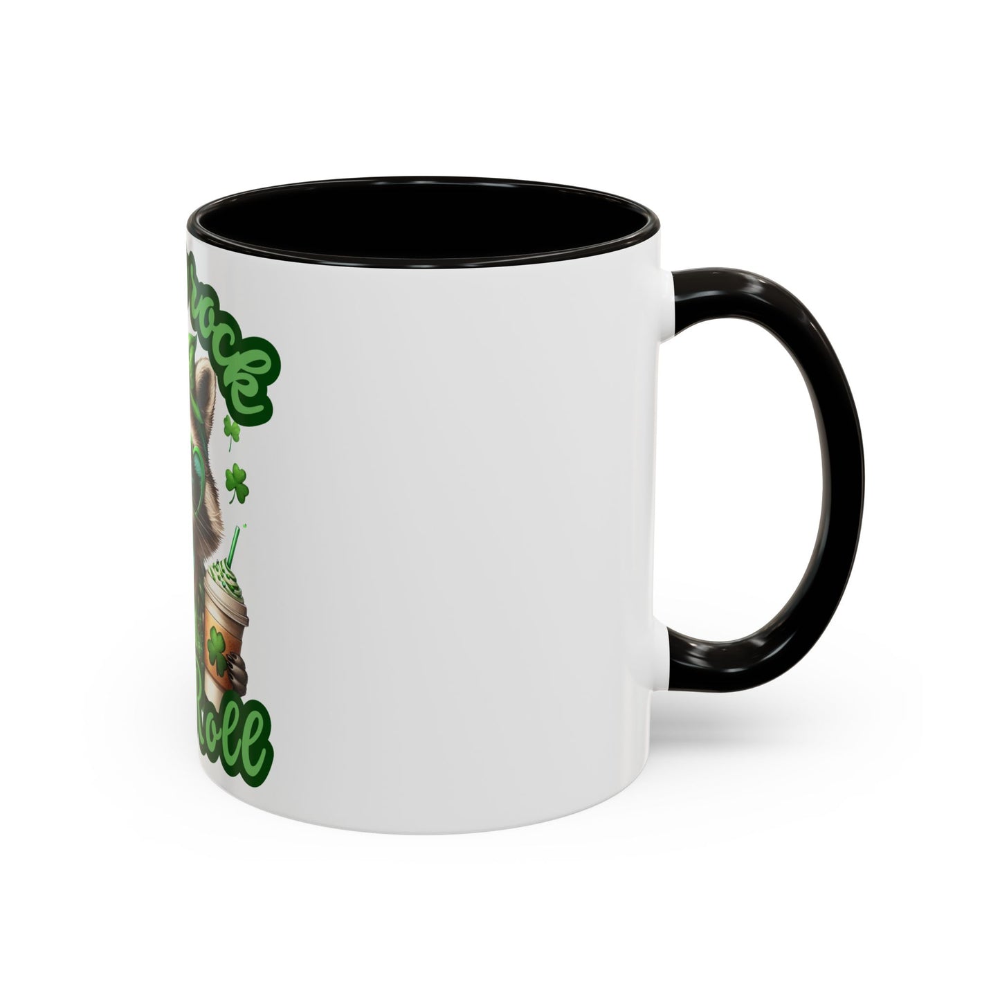 Shamrock and Roll Raccoon Coffee St. Patrick's Day Mug