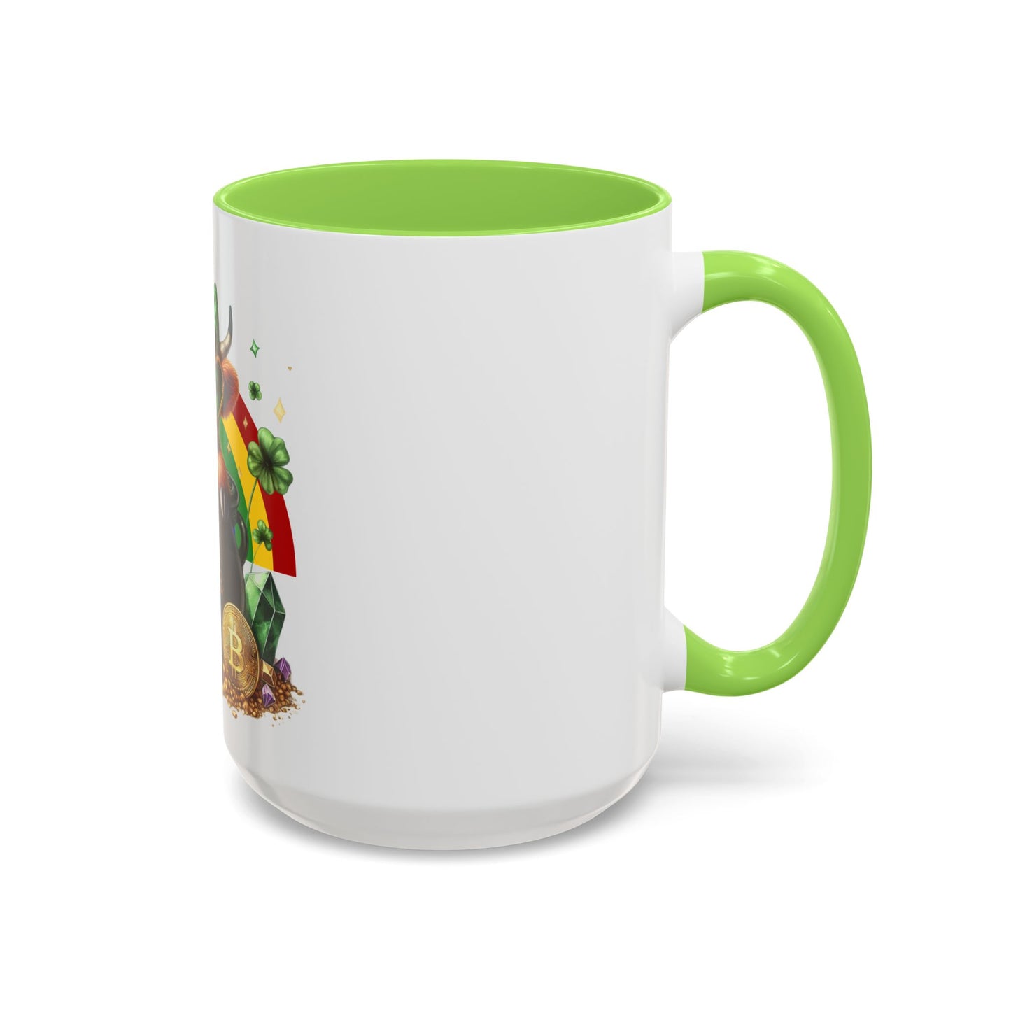 Colorful Rainbow Highland Mug I Am the Treasure Lucky Charm Cow St Patrick's Gift Holiday Celebration