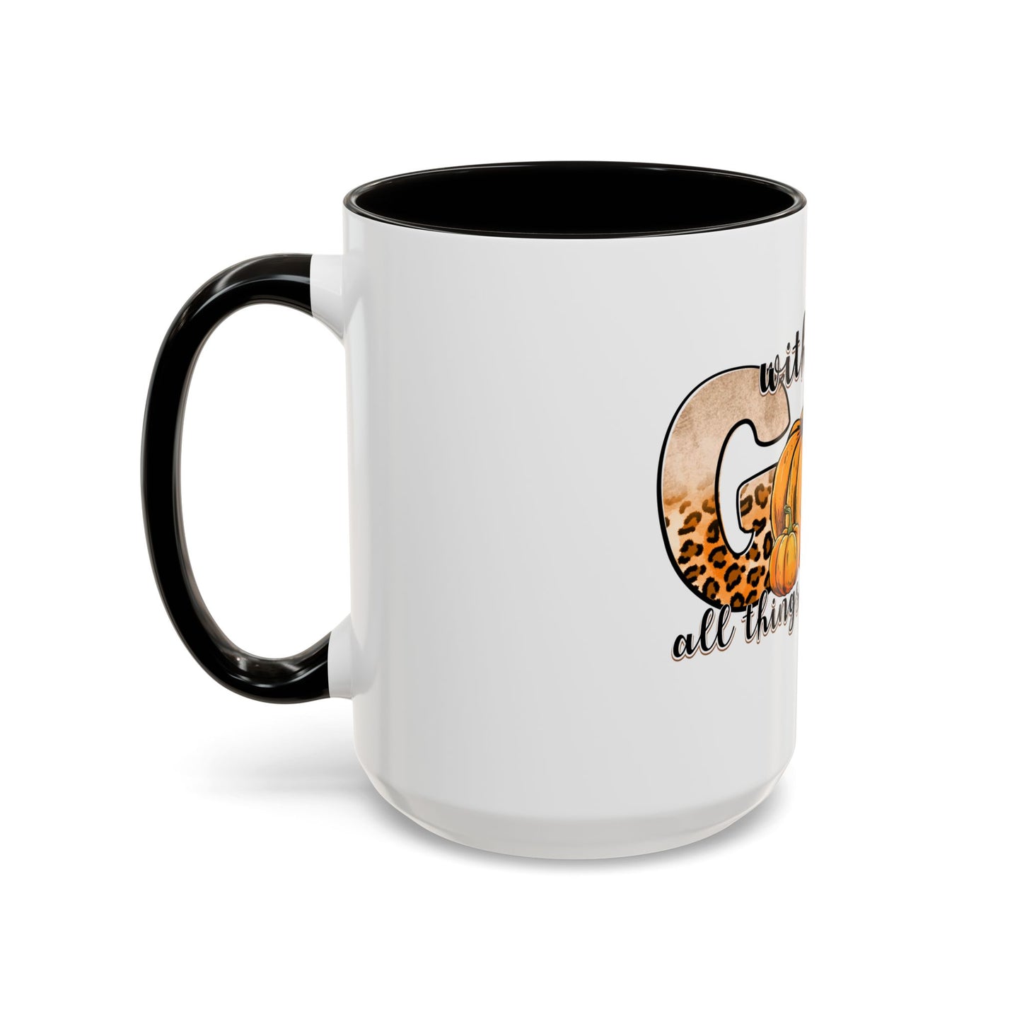 With God all Things are Possible Colorful Pumpkin Mug Inspirational
