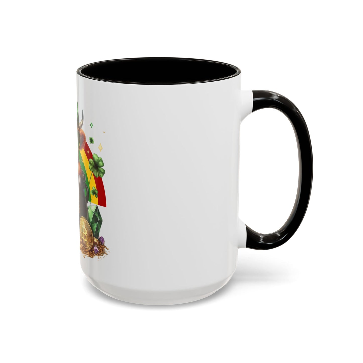 Colorful Rainbow Highland Mug I Am the Treasure Lucky Charm Cow St Patrick's Gift Holiday Celebration