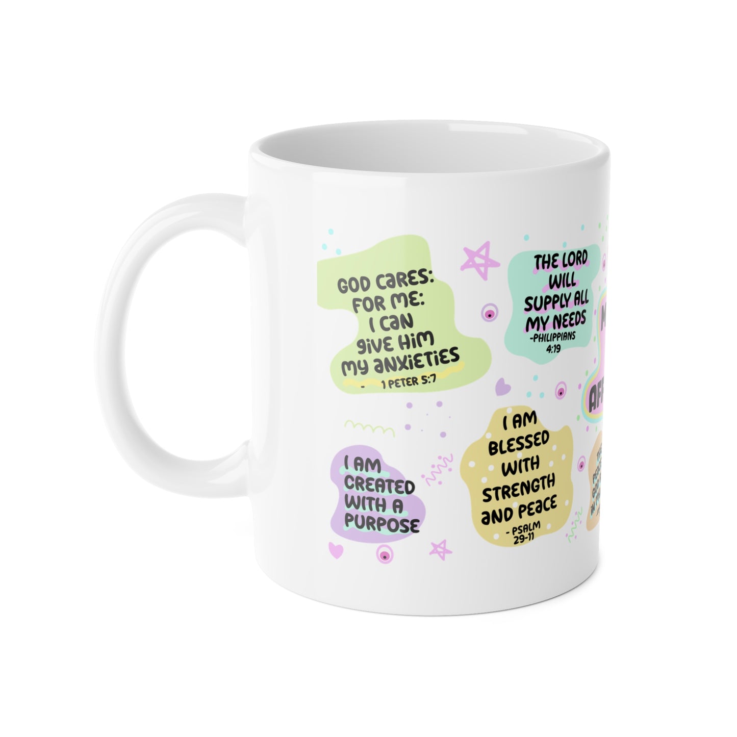 Inspirational Bible Affirmation Positive Quotes  Motivational Gift for Christian Friends, Daily Inspiration, Faith Mug