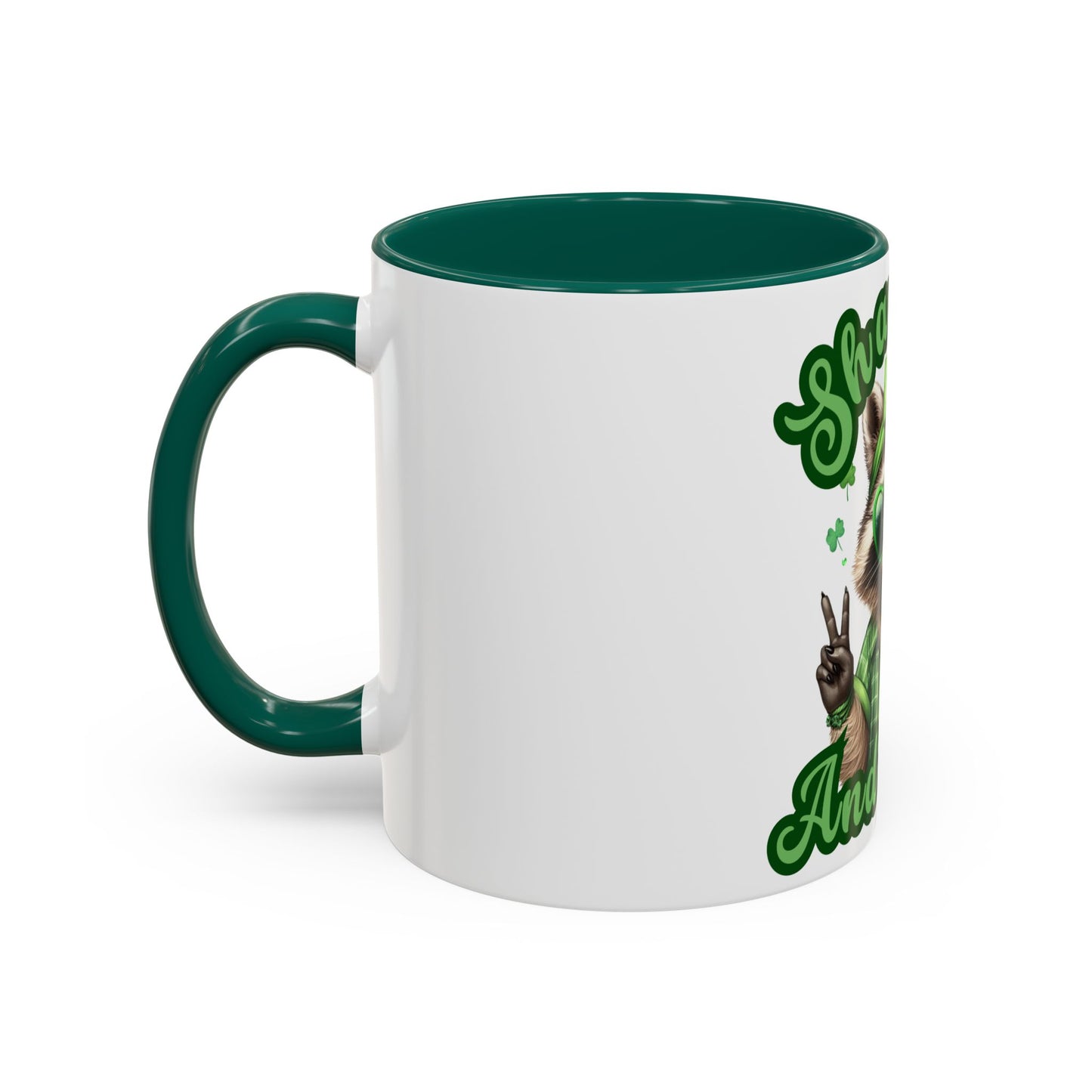 Shamrock and Roll Raccoon Coffee St. Patrick's Day Mug