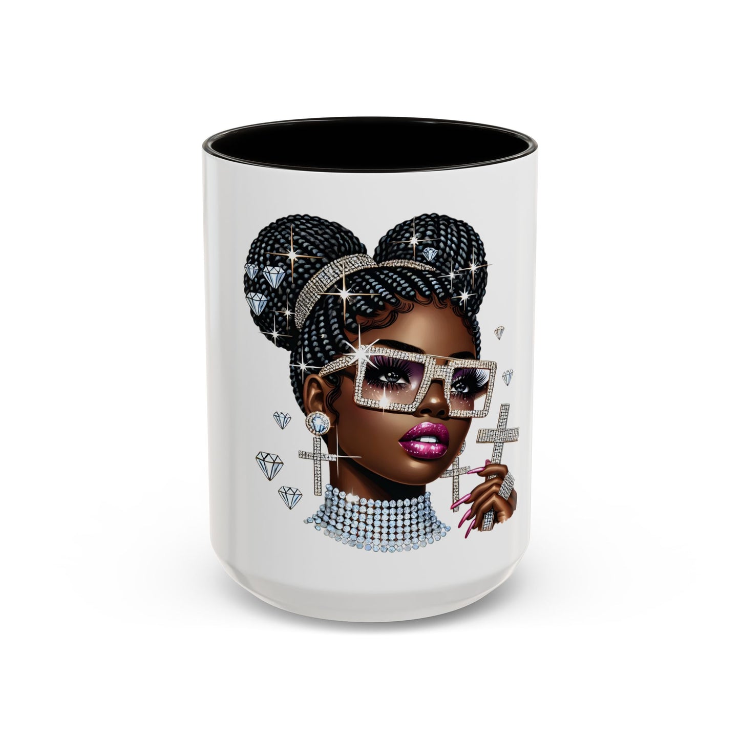 Colorful Black History Woman Rhinestones Mug