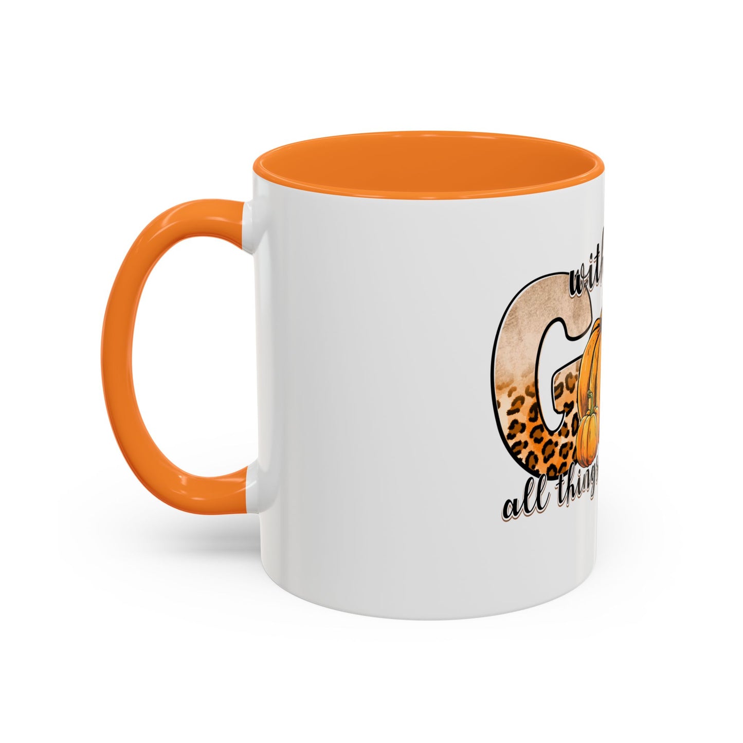 With God all Things are Possible Colorful Pumpkin Mug Inspirational