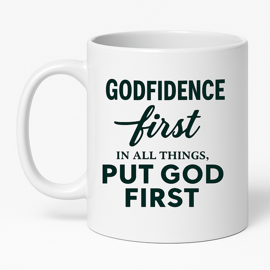 Godfidence Faith-Inspired in all things Put God First Mug