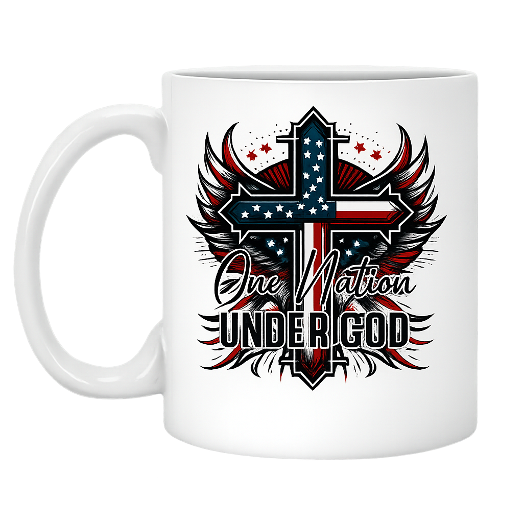 Patriotic One Nation Under God, USA Flag Mug