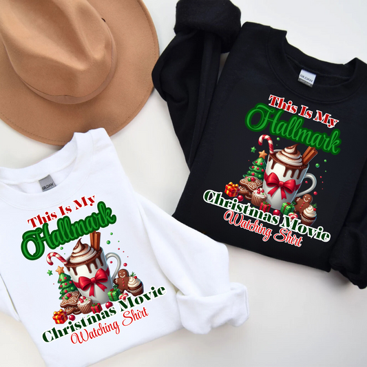 Hallmark Christmas Movie Watching Crewneck Pullover Sweatshirt