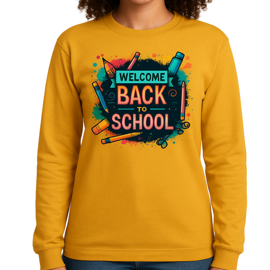 Back to School Teacher Unisex Crewneck Pullover Sweatshirt