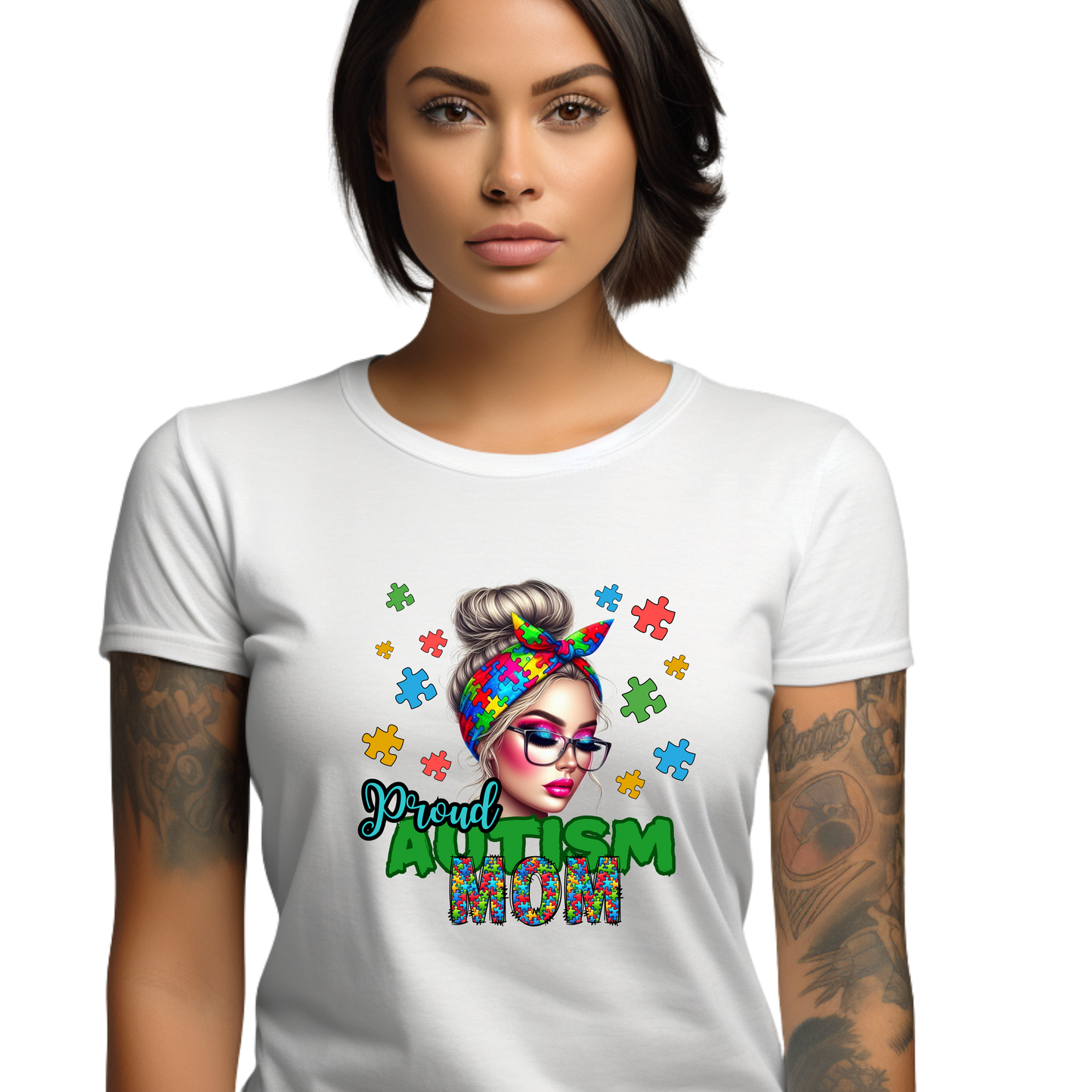 Proud Autism Mom Puzzle Power T-Shirt