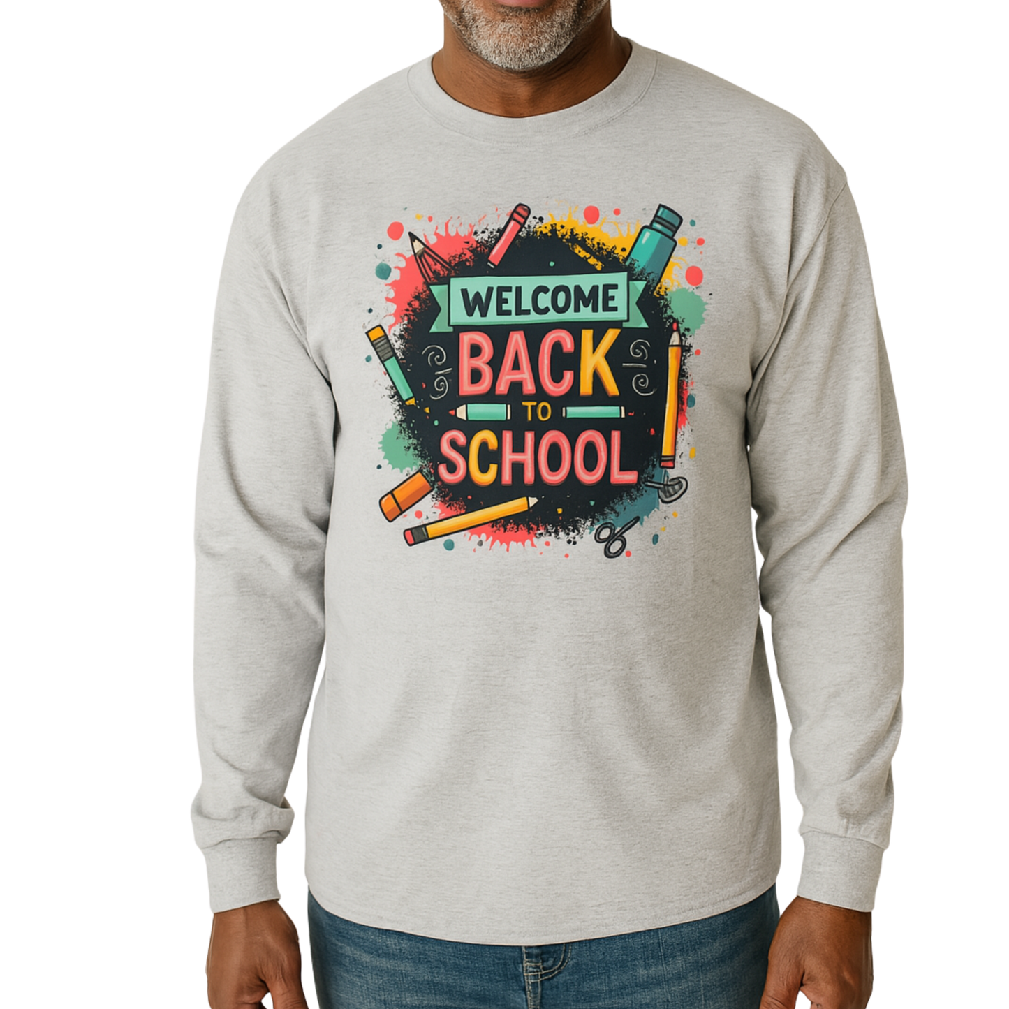 Back to School Teacher Unisex Crewneck Pullover Sweatshirt