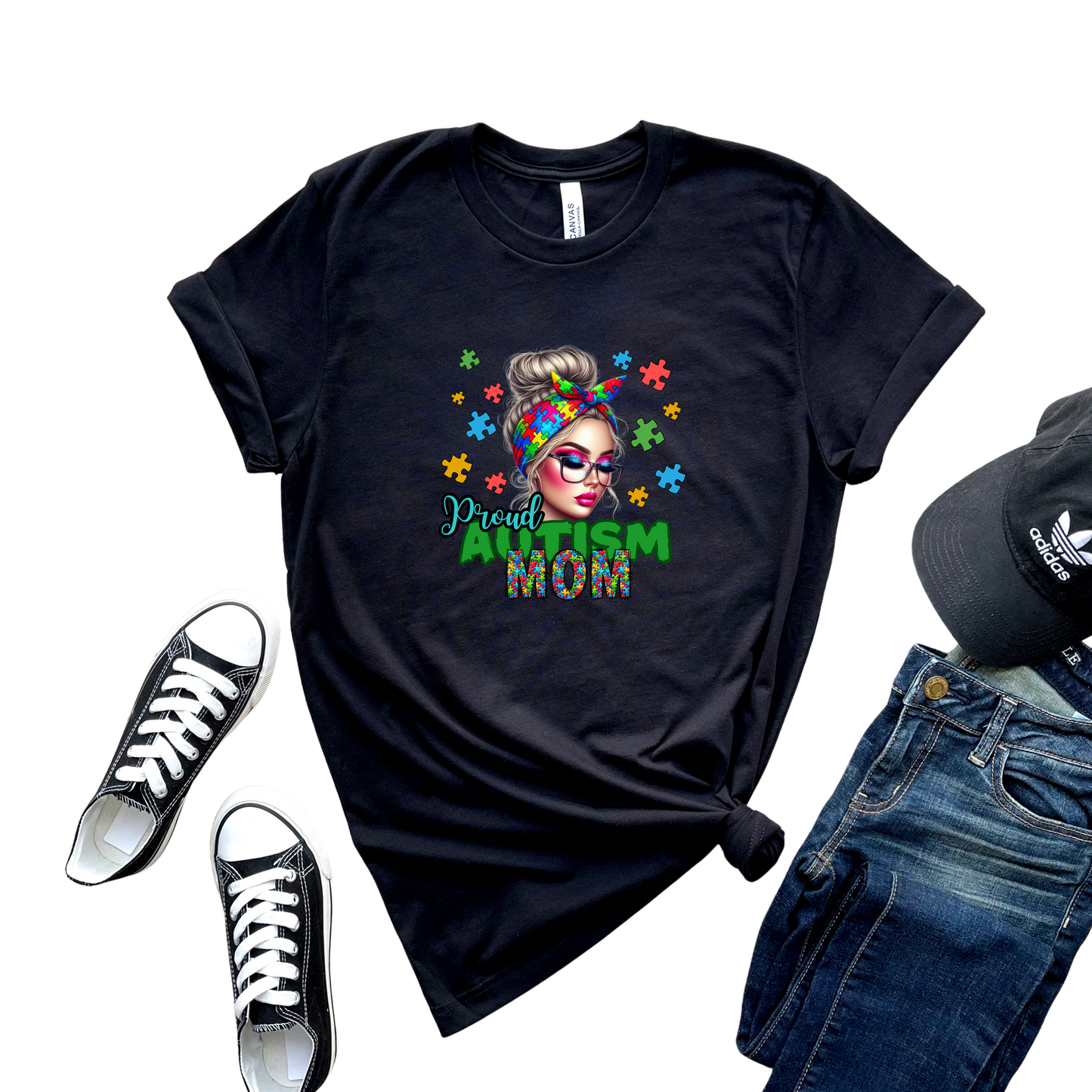 Proud Autism Mom Puzzle Power T-Shirt