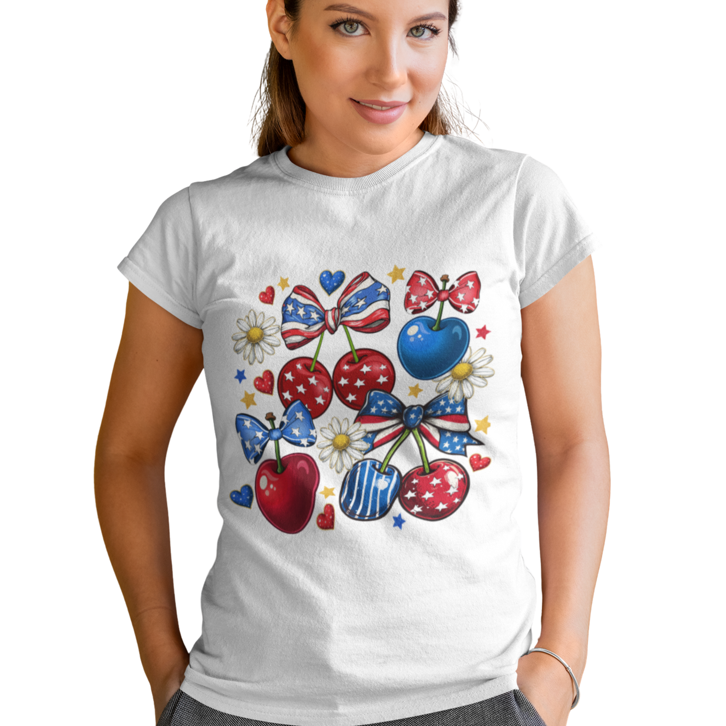 Patriotic-Cherry  4th Of July T-Shirt