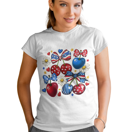 Patriotic-Cherry  4th Of July T-Shirt